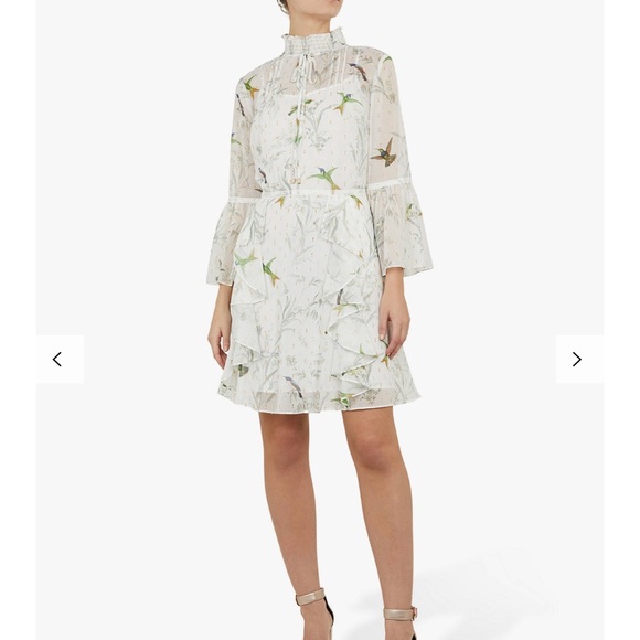 Ted Baker Andray Bird Dress Size 4 (Large) - Picture 6 of 7